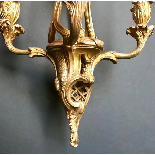 Late 19th Century French Gilt Bronze Six-Arm Louis XV Style Chandelier, Unwired For Sale In West Palm - Image 6 of 13