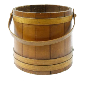 Vintage American Brass & Wood Bucket