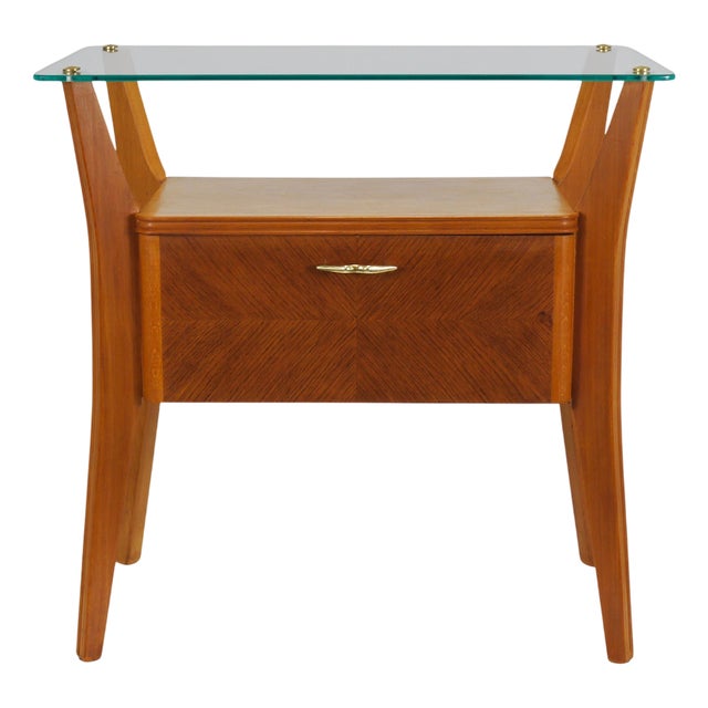 Maple and Walnut Nightstand by by Osvaldo Borsani for Gio Ponti, 1940s For Sale