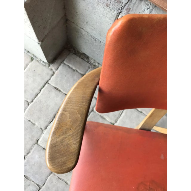 Set of Art Deco Lajos Kozma Style Red Chairs, 1940s For Sale - Image 6 of 7