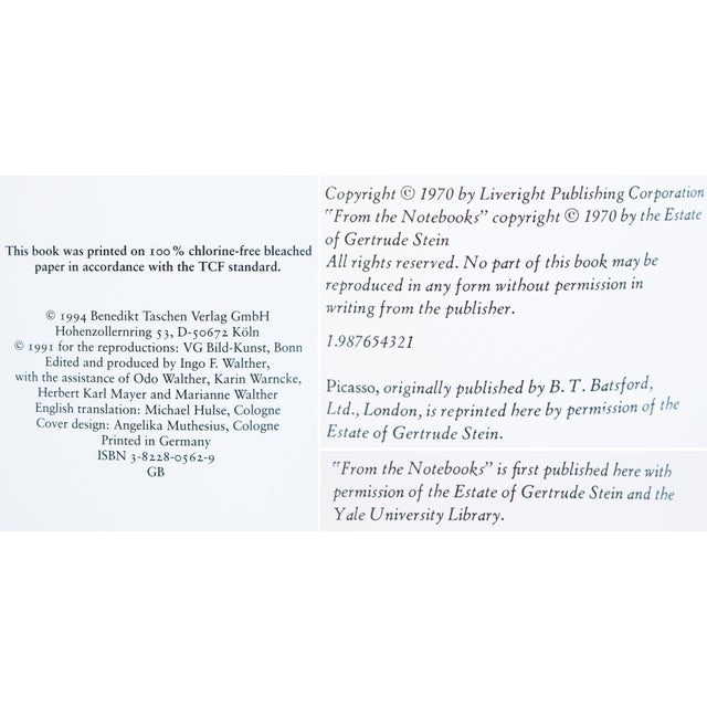 1994 "Picasso 1881-1973" by Carsten-Peter Warncke and 1970 Gertrude Stein on Picasso, Set/2 Art Books For Sale - Image 17 of 18