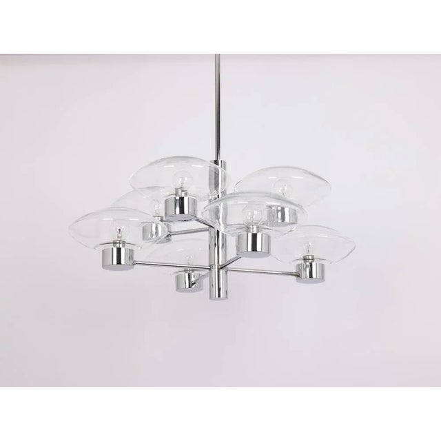 Gold Mid-Century Orbital Pendant Lamp attributed to Kaiser Idell / Kaiser Leuchten, Germany, 1970s For Sale - Image 8 of 13