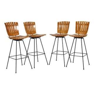 Arthur Umanoff Bar Stools Set of Four For Sale