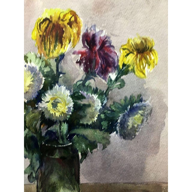 Watercolor Painting Flowers in a Vase Palazhchenko Irina For Sale - Image 6 of 8