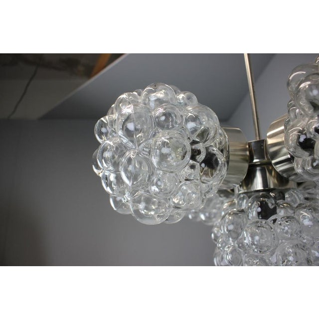 Gold Bubble Glass Chandelier attributed to Kamenický Šenov, Czechoslovakia, 1970s For Sale - Image 8 of 17