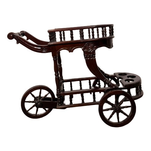 Butlers Serving Cart in Mahogany For Sale