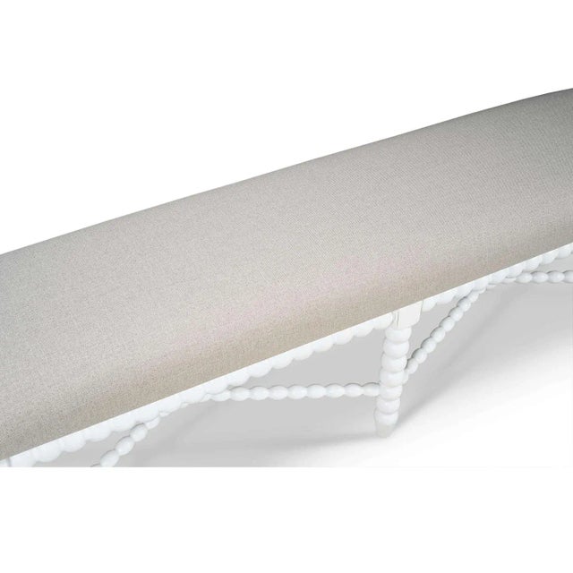 French Country Painted Bench - White For Sale - Image 4 of 9