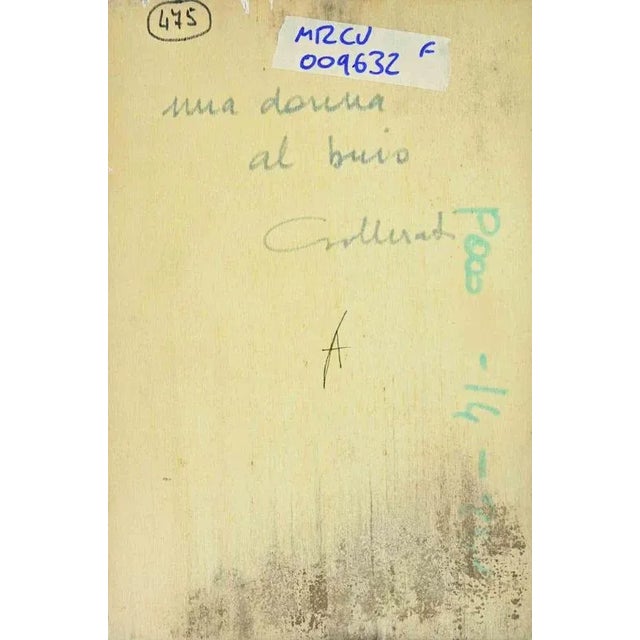 Modern Alberto Gallerati, A Woman in the Dark, Oil Painting, 1970s For Sale - Image 3 of 4