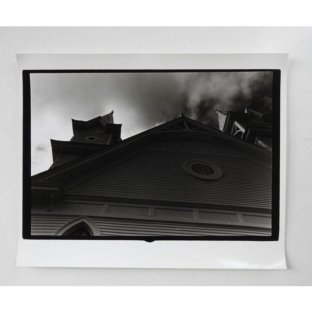 Vintage circa 1990's abstract angle photograph on heavy paper by Eric C. Weller (20th century) Texas. Dark moody toned...