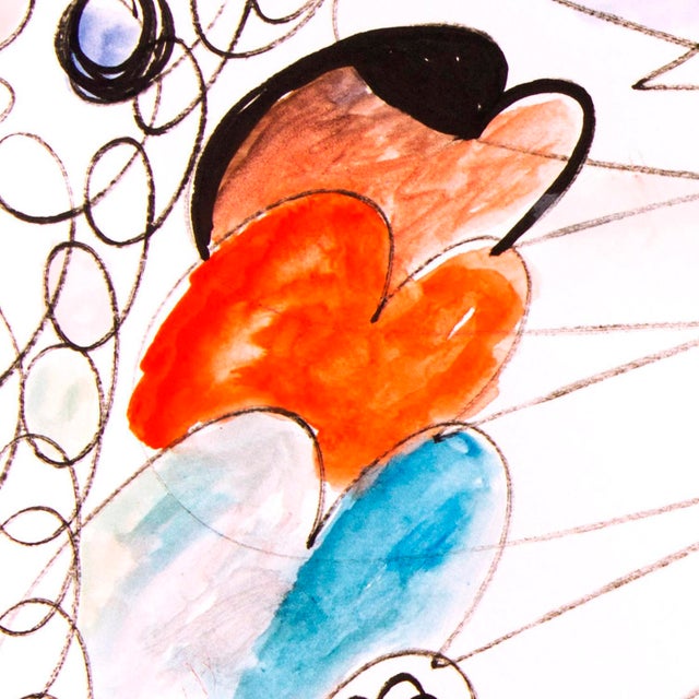 Electric Scream — Abstract Expressionist Drawing in Oil Markers & Acrylics, 18 × 24 In For Sale - Image 4 of 7