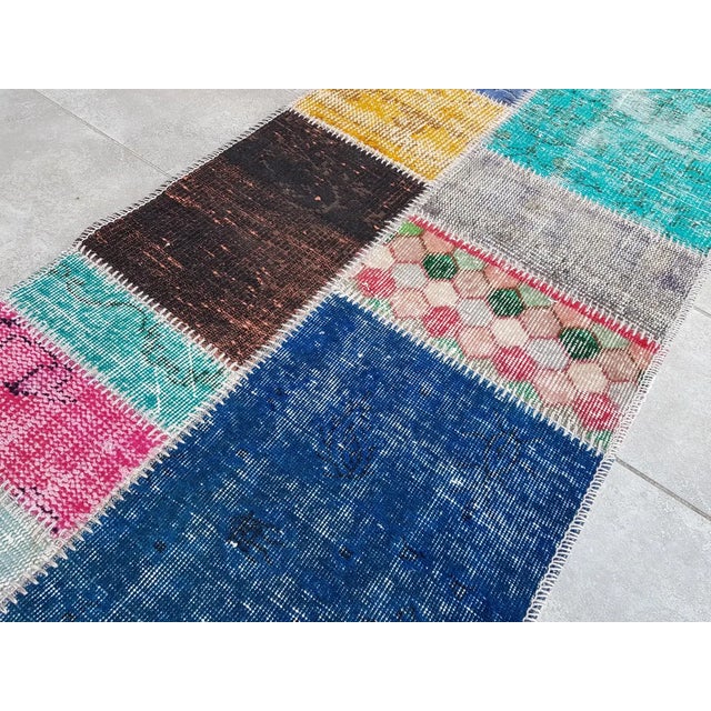 1960s Multicolour Handmade Wool Runner For Sale - Image 9 of 10