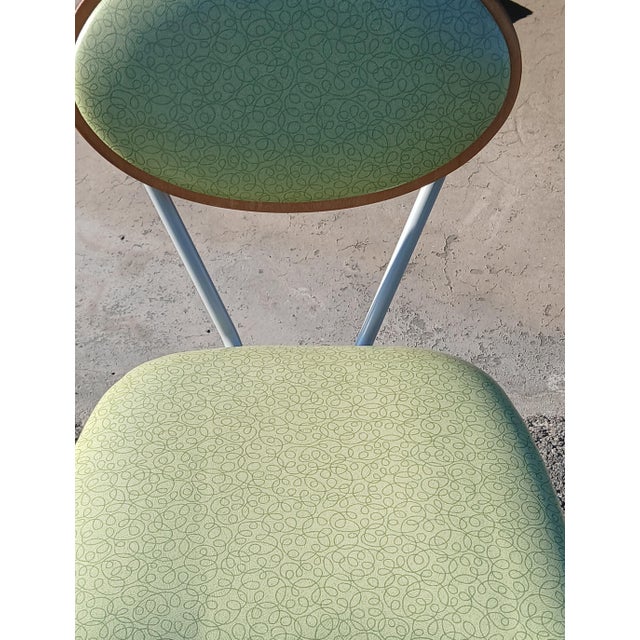 Avocado Vintage Mid-Century Modern Aluminum Chrome and Vinyl Dining Chairs, Shelby Williams Style, Set of 3 For Sale - Image 8 of 14