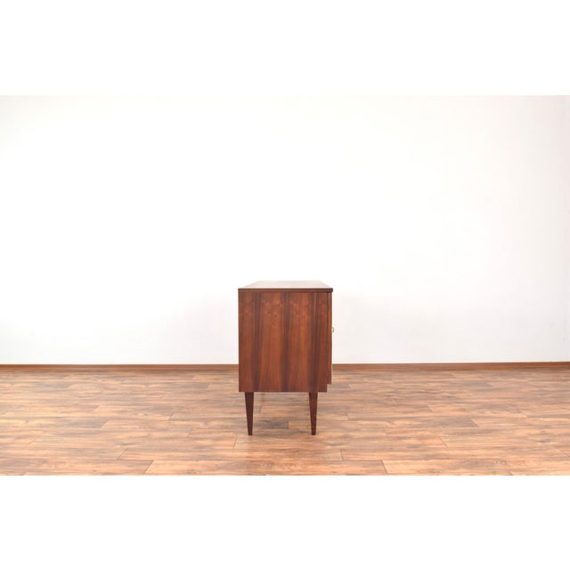 Wood Mid-Century Modern Walnut Sideboard with Hand-Painted Pattern, 1960s For Sale - Image 7 of 15