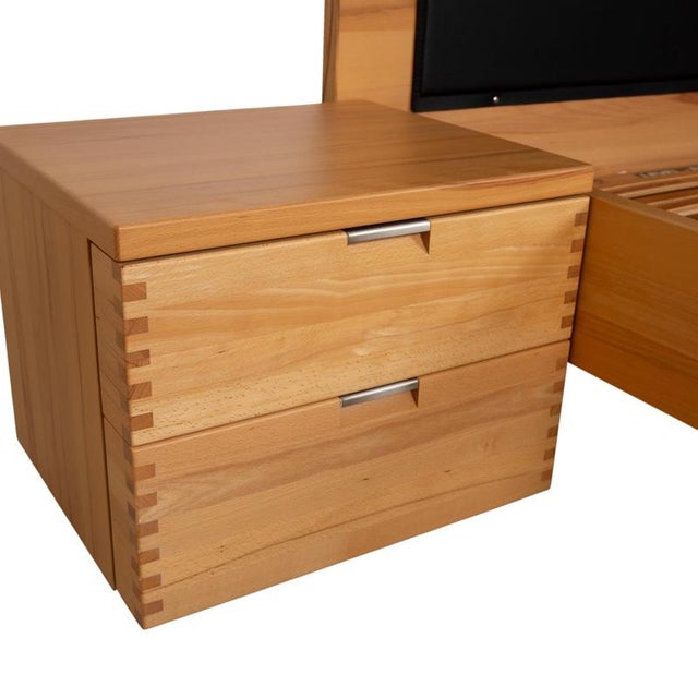 Wood Flavo Bed with Bedside Tables in Brown and Black Wood from Hülsta For Sale - Image 7 of 16