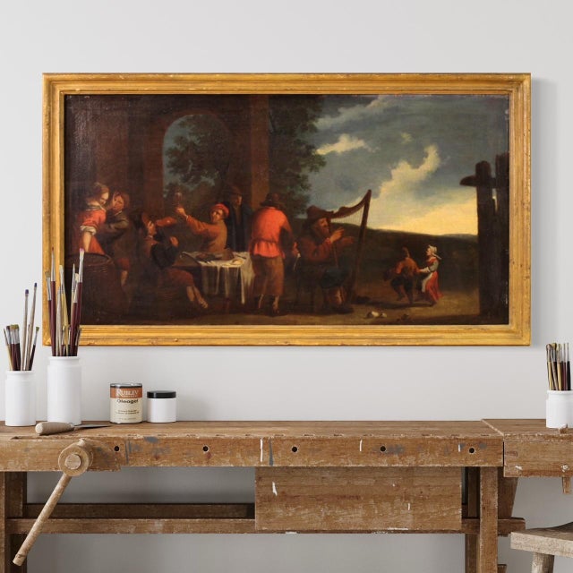 Bamboccianti Genre Scene, 1650, Oil on Canvas, Framed For Sale - Image 13 of 15