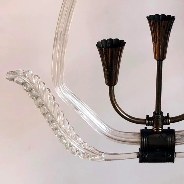 Italian Art Deco Murano Glass Ceiling Lamp from Barovier & Toso, 1940s For Sale - Image 13 of 16