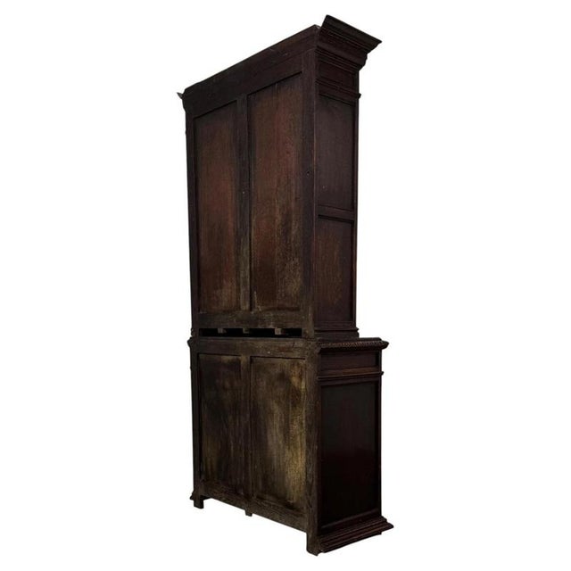 Gold 19th Century English Victorian Carved Oak Bookcase For Sale - Image 8 of 13