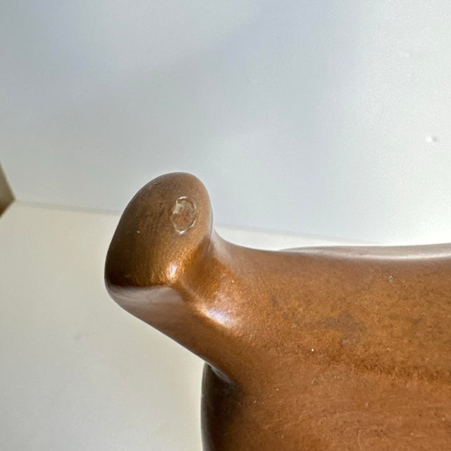 Vintage Giraffe Statue MCM Bronze Glaze Ceramic African Figural Sculpture 18.5" Tall For Sale - Image 11 of 11