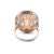 Metal Ladies 14k White & Rose Gold 11.35ctw Oval Morganite Halo Diamond Cocktail Ring, Size 6.75 For Sale - Image 7 of 10