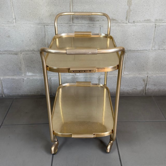 Vintage Aluminum Bar Cart from C.P. Torino, 1970s For Sale - Image 3 of 12