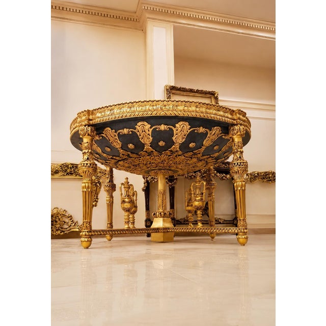 French Monumental Louis XVI Style Center Table-Glass on Top For Sale - Image 3 of 5
