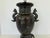 Asian Antique 1980s Asian-Inspired Bronze-Tone Metal Vase Lamp With Dragon & Bird Relief, Tripod Base For Sale - Image 3 of 12