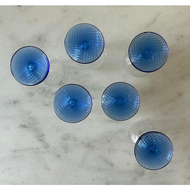 Blue Set of 6 Schott Zwiesel Samba Blue Glasses For Sale - Image 8 of 8
