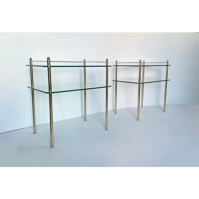 Vintage Side Table in Glass and Brass, 1970s For Sale - Image 12 of 12