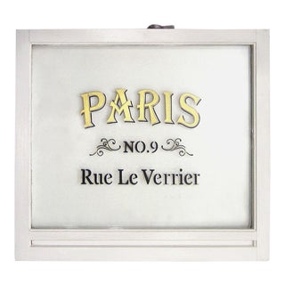 Vintage "Paris" Window Pane For Sale