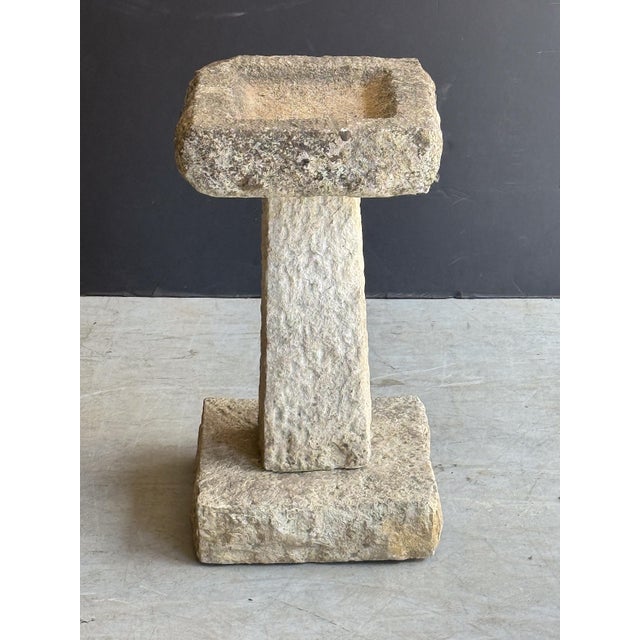 English Garden Stone Square Bird Bath For Sale - Image 4 of 10