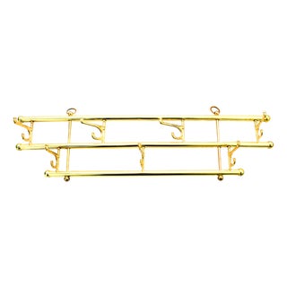 Brass Coat Rack with Adjustable Hooks, 1950s For Sale
