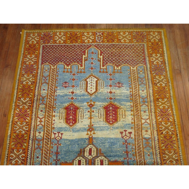 Vintage Sky Blue Moroccan Rug For Sale - Image 11 of 18
