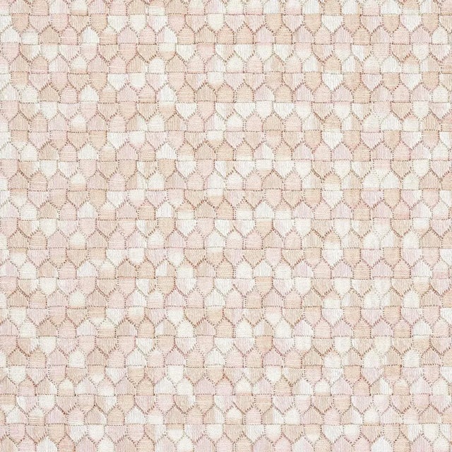 Schumacher Ivins Embroidery Fabric, Blush For Sale