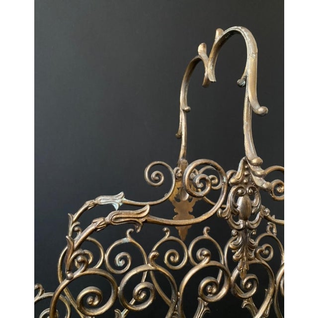 1960s Vintage Magazine Rack in Brass, 1960s For Sale - Image 5 of 10