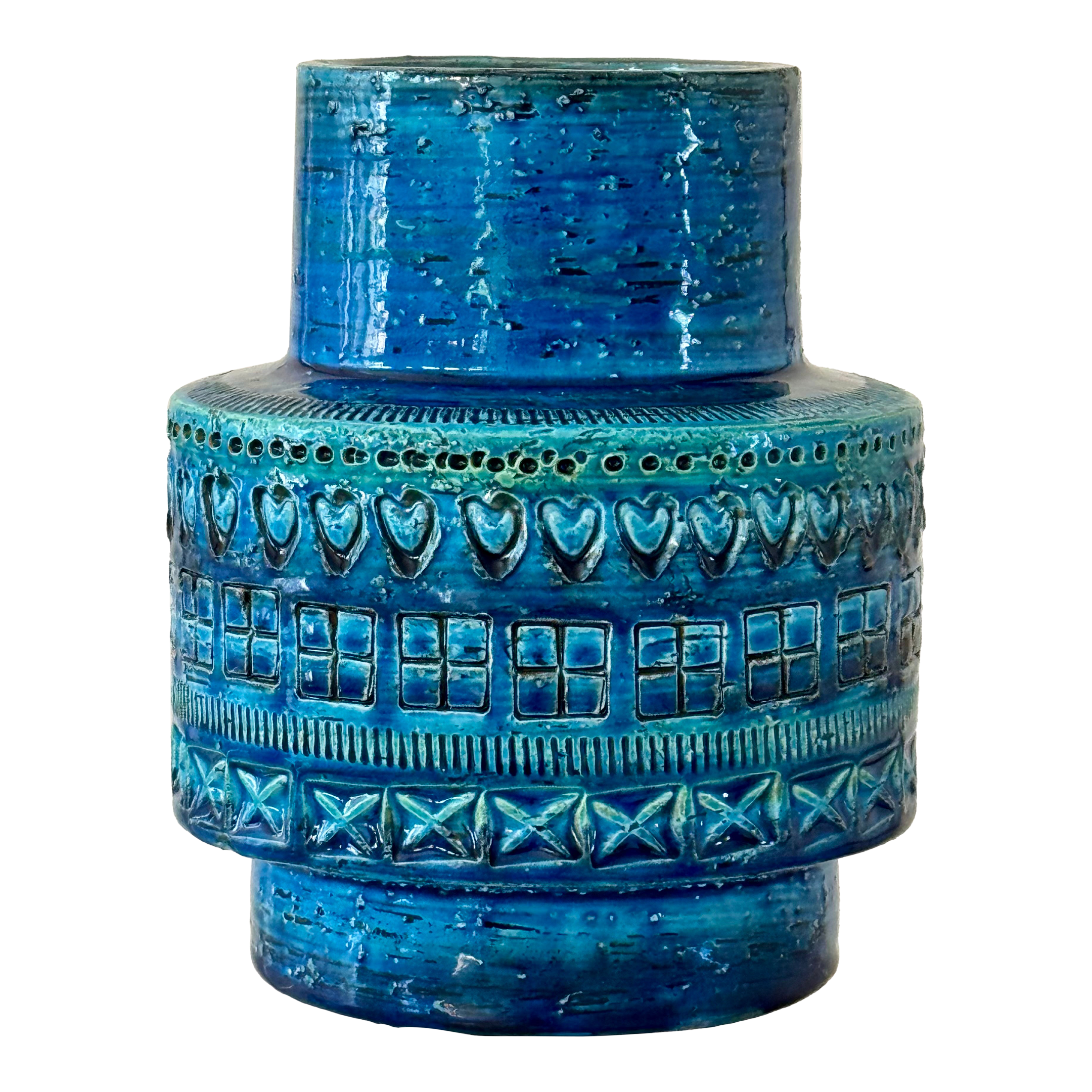 1960's Aldo Londi Rimini Blu Vase for Bitossi | Chairish