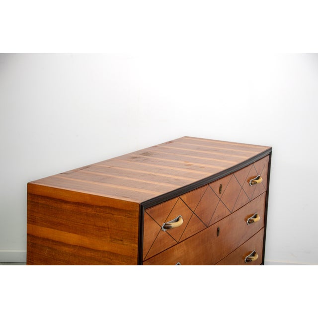 Italian Chest of Drawers in Teak with Faux Bone Handles, 1940 For Sale - Image 16 of 18