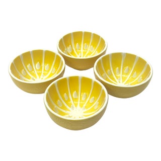 Whimsical Ceramic Grapefruit Bowls - Set of 4 For Sale