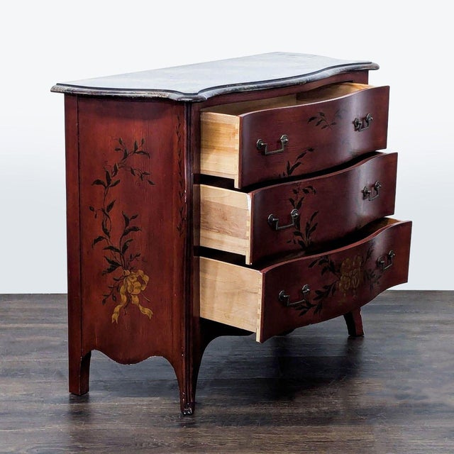 Traditional 1990s Drexel Heritage Hand-Painted 3-Drawer Vintage Dresser For Sale - Image 3 of 11