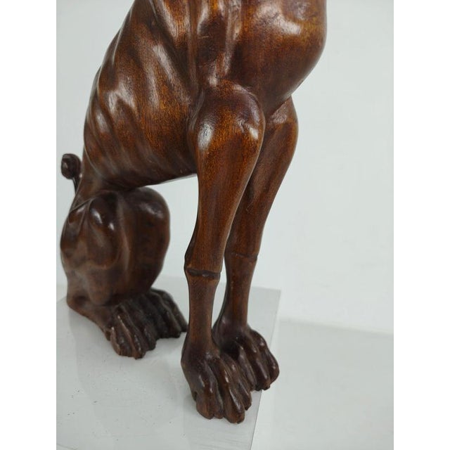 Hand-Carved Wooden Greyhound Statue, 20th Century For Sale - Image 13 of 16