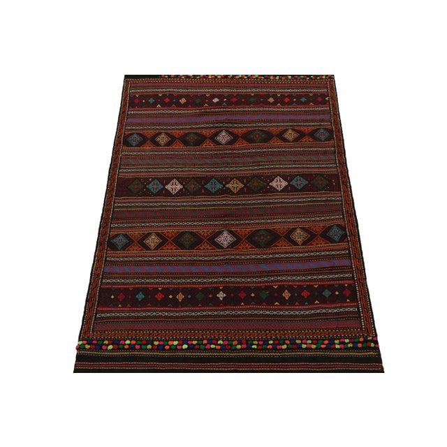 Tribal 1950s Vintage Baluch Tribal Kilim With Colorful Geometric Patterns, From Rug & Kilim For Sale - Image 3 of 8