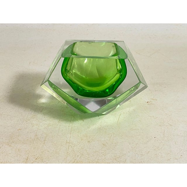 Large Italian Green Glass Ashtray, 1960s For Sale - Image 9 of 12