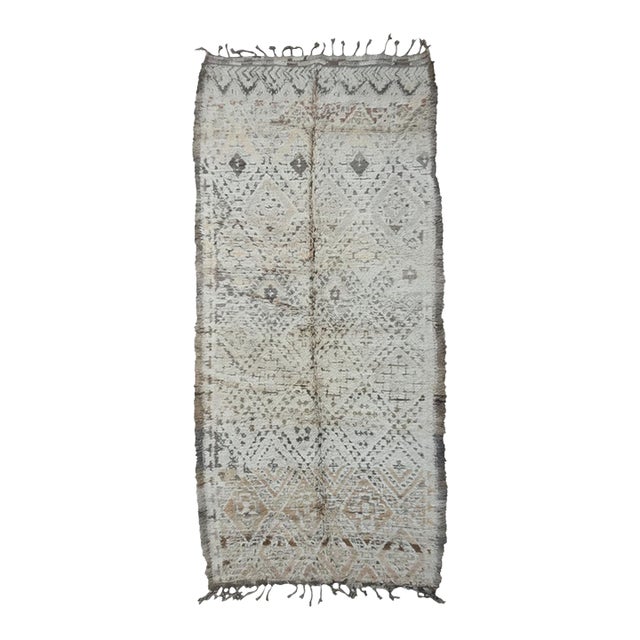 Authentic Moroccan Vintage Rug - 14.1 X 5.9 Ft For Sale