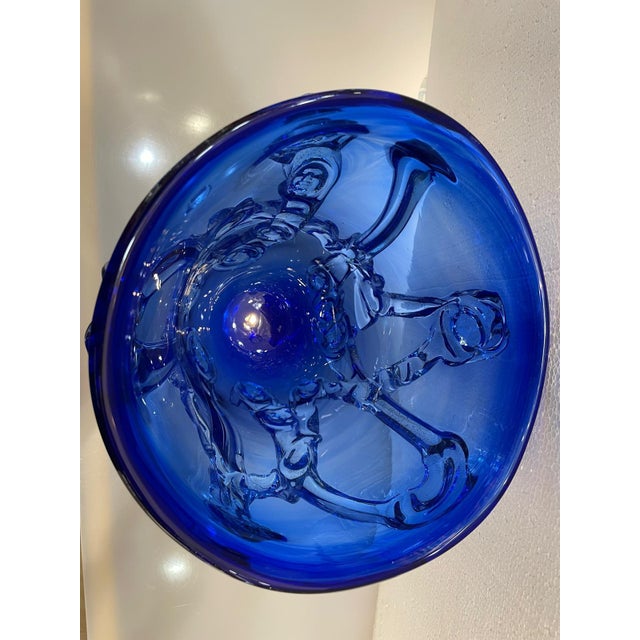 Blue Vase with Transparent Reliefs in 24 Kt Submerged Gold Leaf by Il vetro dei Dogi For Sale - Image 14 of 16