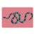 Serpent Pink Vegan Leather Rectangle Placemat, Set of 4 For Sale