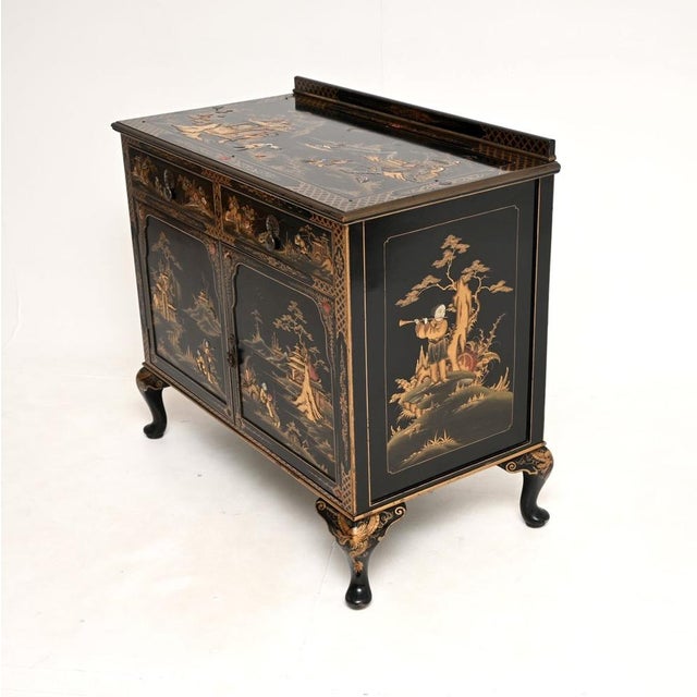 Antique Lacquered Chinoiserie Cabinet, 1900 For Sale - Image 6 of 15