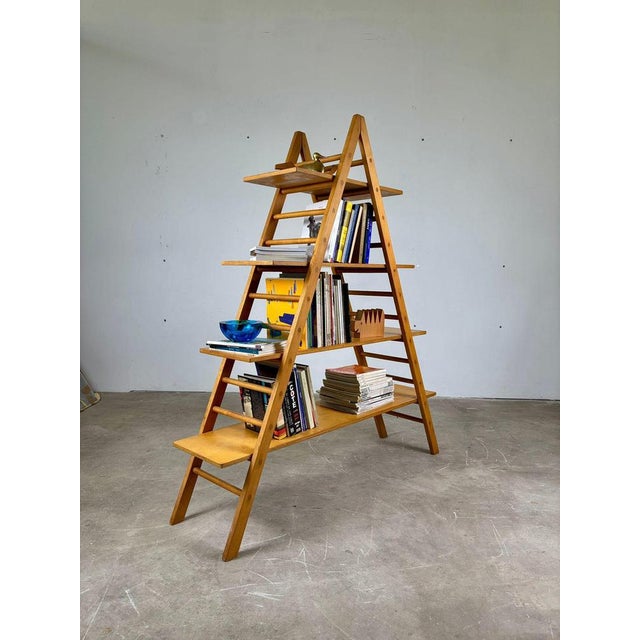 Wood Italian Postmodern Modular Wooden Bookcase by Giovannetti, 1980s For Sale - Image 7 of 12