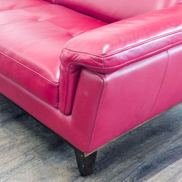 Ana Furniture 3-Seat Modern Red Leather Sofa For Sale In San Francisco - Image 6 of 8