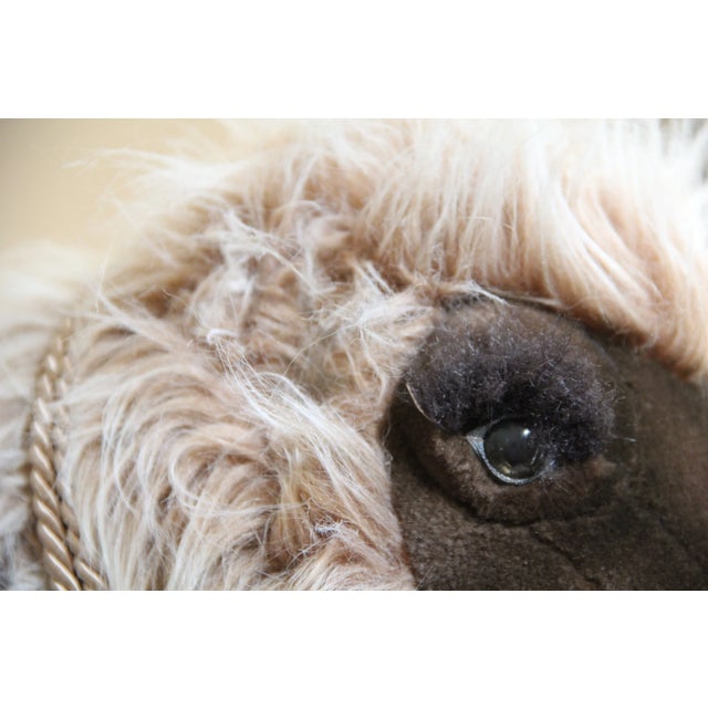 Textile Vintage Life-Sized Stuffed Sheep Ottoman For Sale - Image 7 of 15
