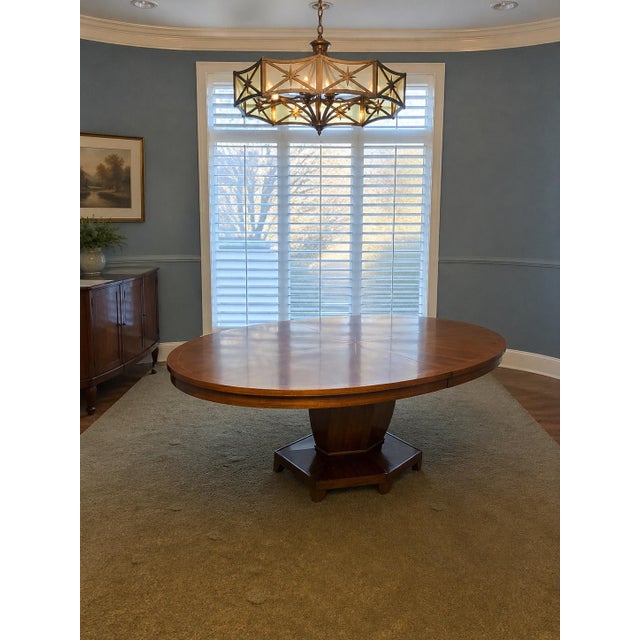 Barbara Barry for Henredon Celestial Walnut Oval Dining Table & 8 Chairs – Starburst Inlay For Sale - Image 12 of 12