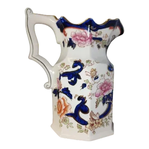 1950s Large Mason's Mandalay Blue Octagonal Jug